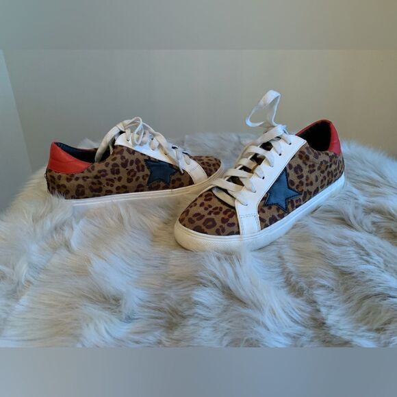 Nature Breeze Dale Leopard Print Lace Up Platform Sneaker Size 6.5 - Picture 2 of 13